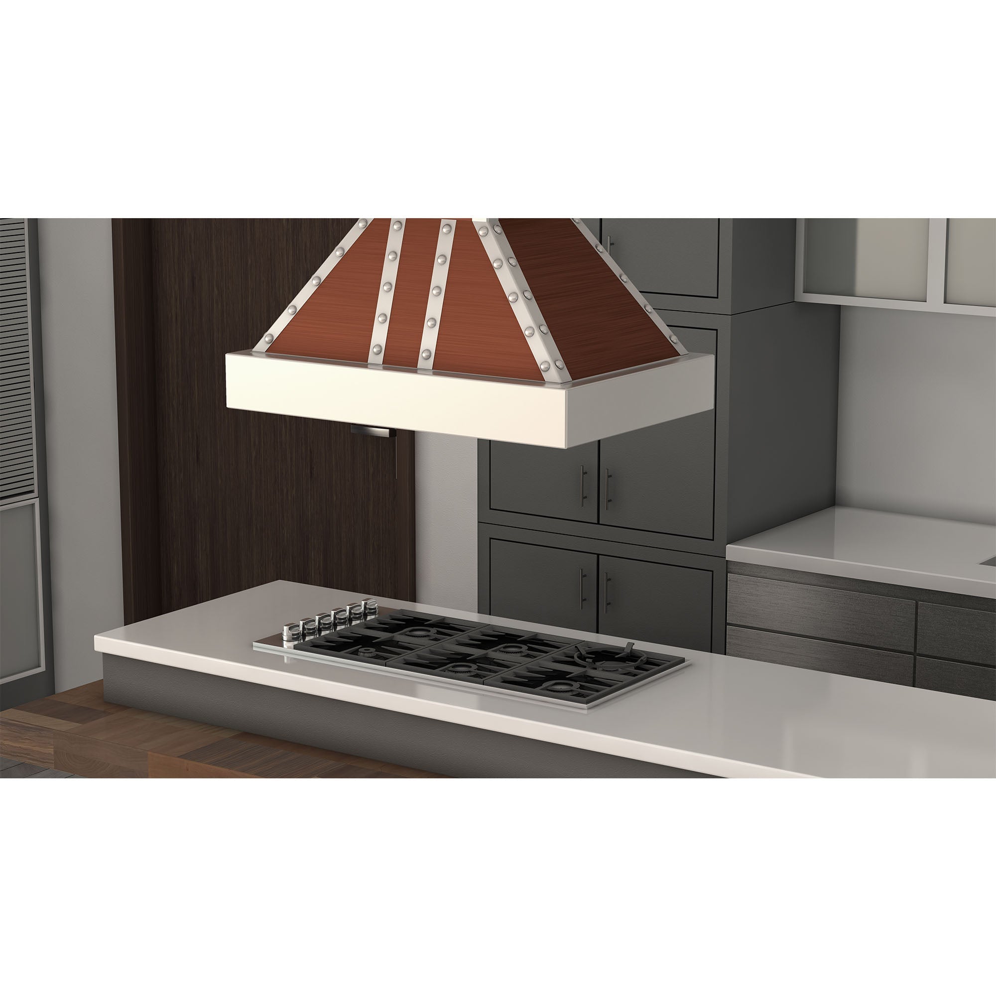 ZLINE 30 in. Designer Series Copper Island Mount Range Hood with Satin Stainless Steel Trim (655i-CSSSS-30)