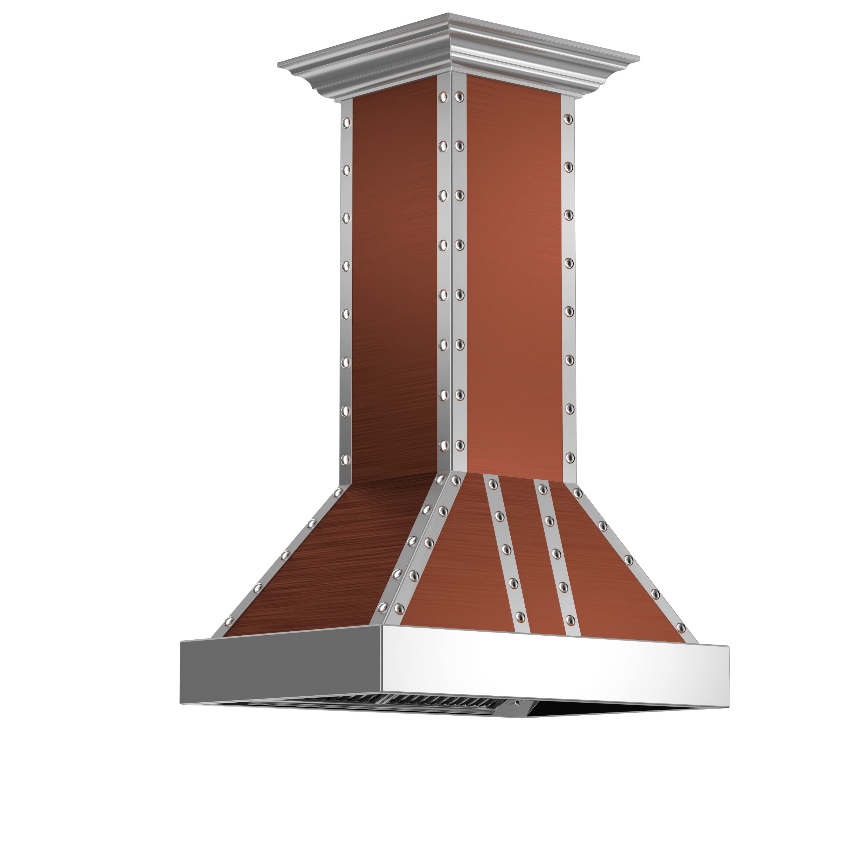 ZLINE 30 in. Designer Series Copper Island Mount Range Hood with Satin Stainless Steel Trim (655i-CSSSS-30)
