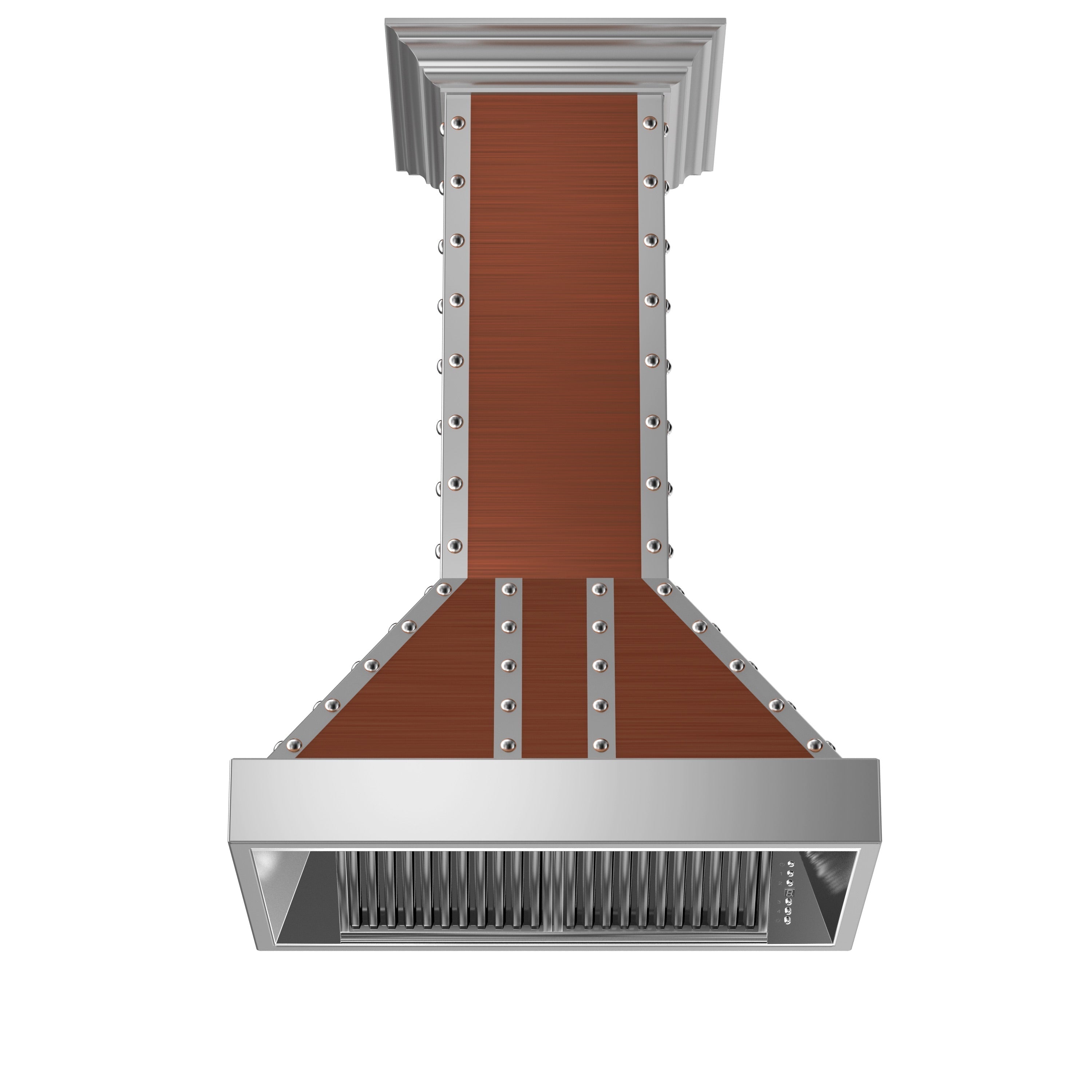 ZLINE 30 in. Designer Series Copper Island Mount Range Hood with Satin Stainless Steel Trim (655i-CSSSS-30)