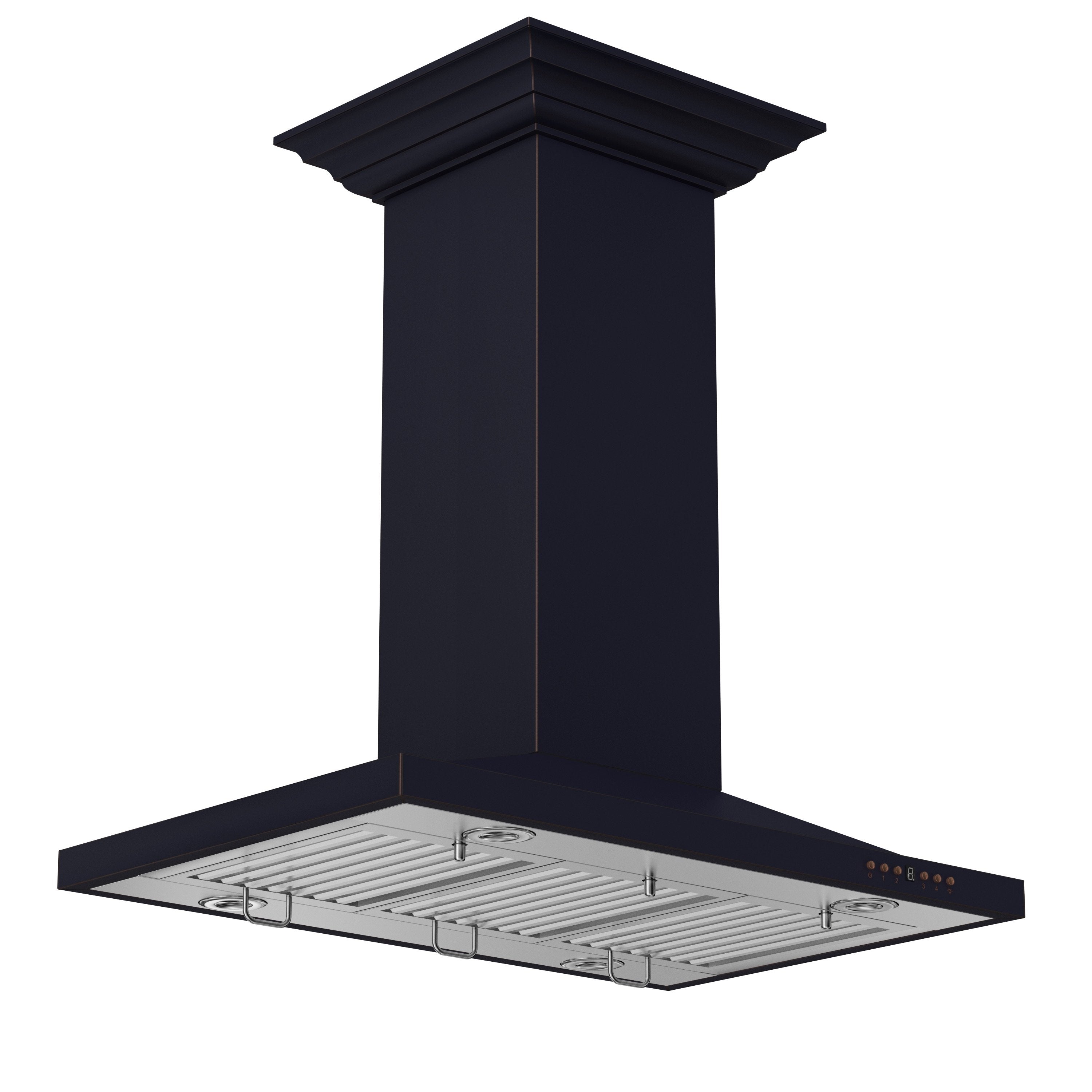 ZLINE 30 in. Designer Series Oil-Rubbed Bronze Convertible Vent Island Mount Range Hood (8GL2Bi-30)