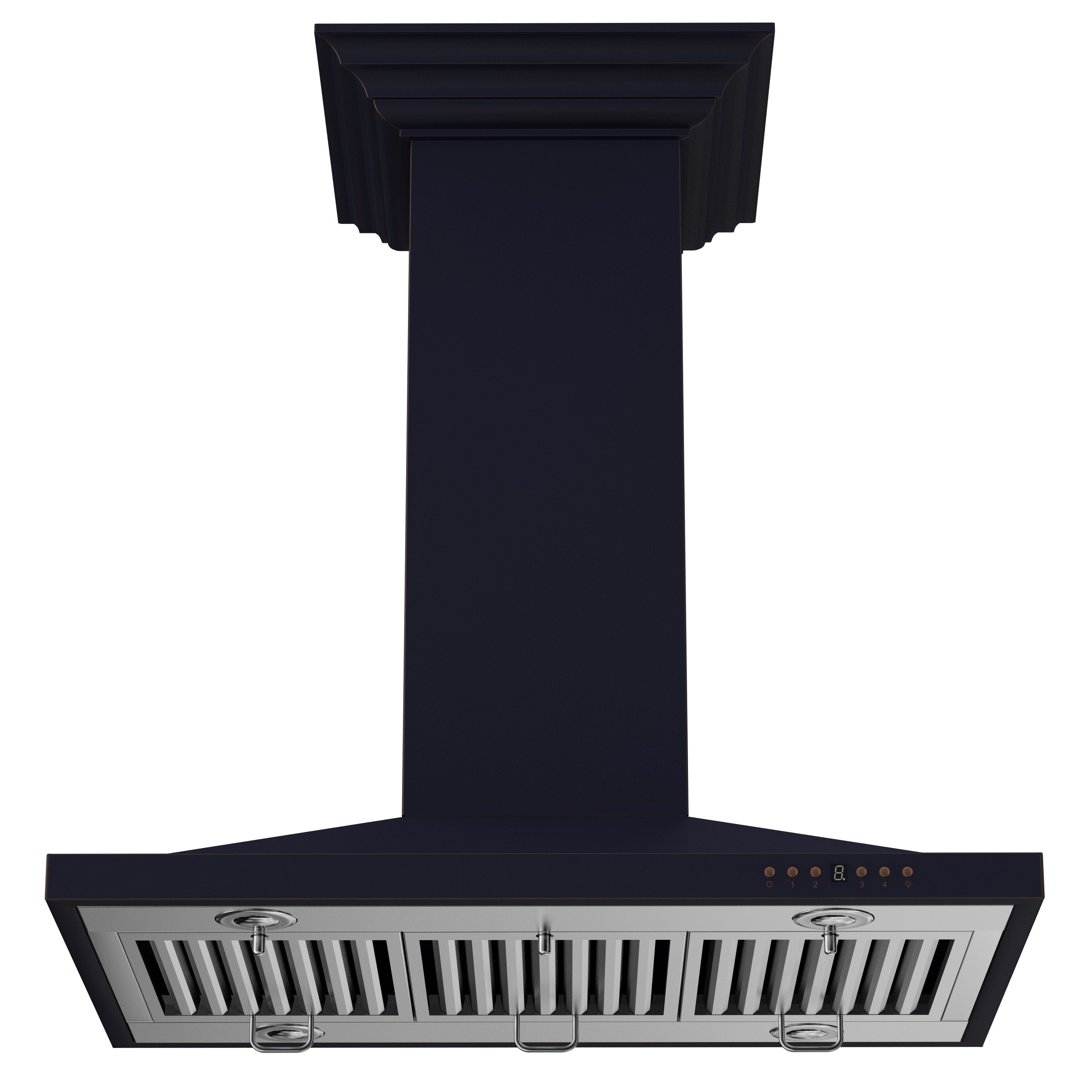 ZLINE 36 in. Designer Series Oil-Rubbed Bronze Convertible Vent Island Mount Range Hood (8GL2Bi-36)