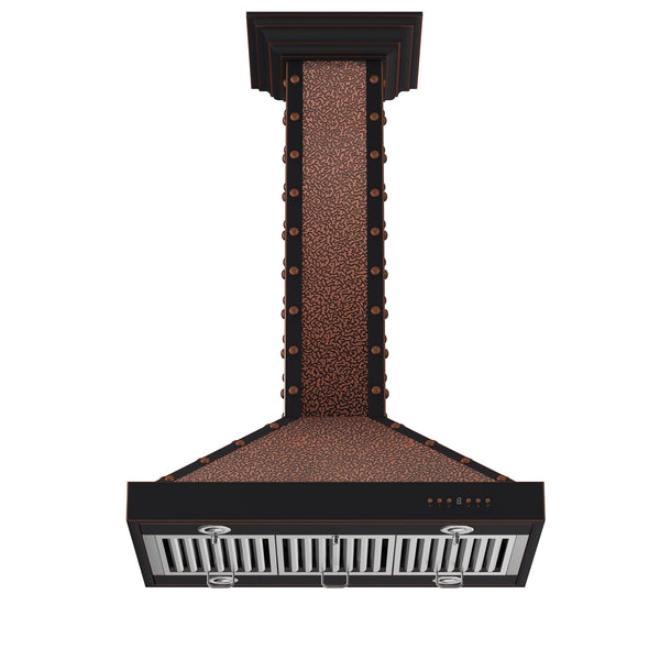 ZLINE 30 in. Wooden Wall Mount Range Hood in Antigua and Walnut - Includes Remote Motor (321AR-RD-30)