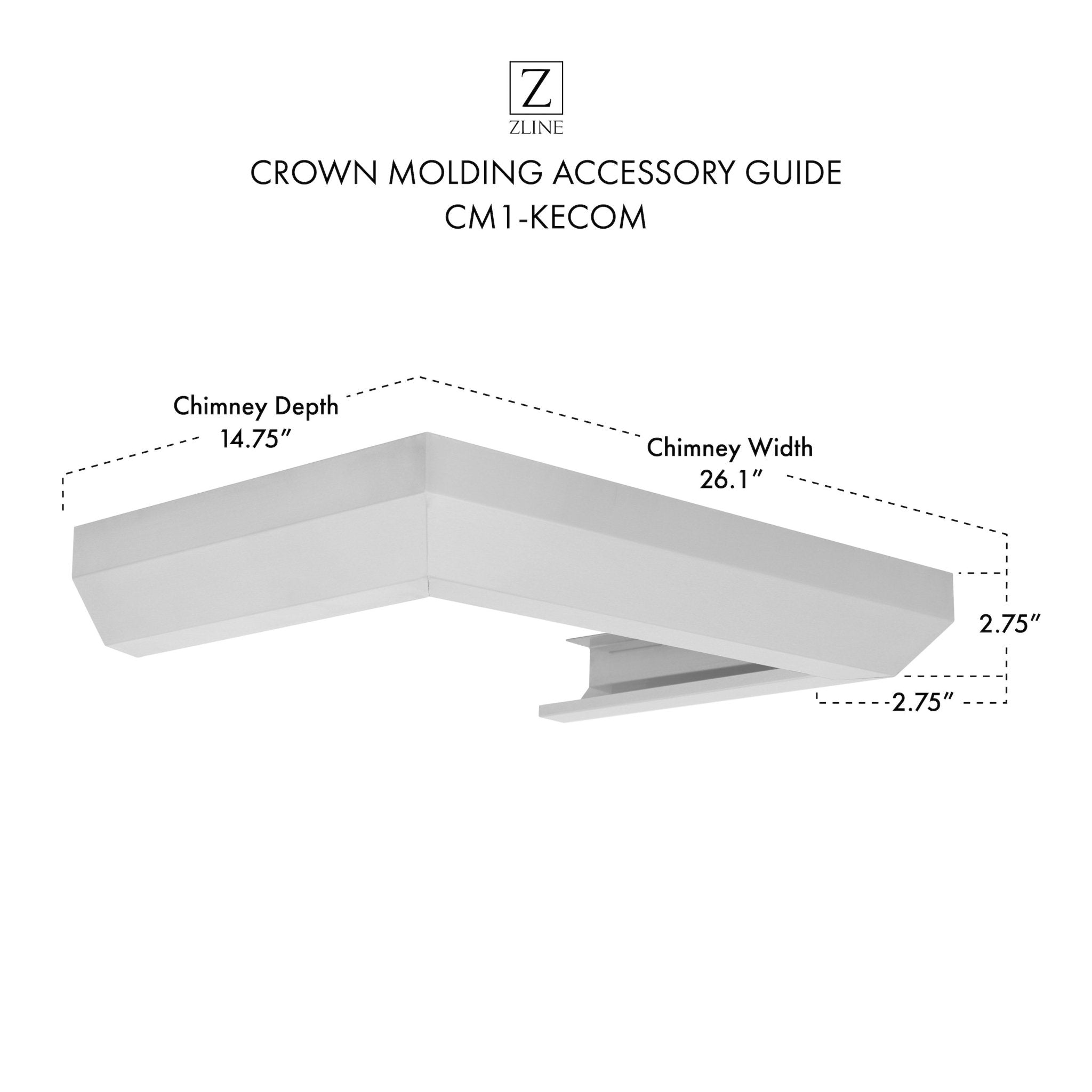 ZLINE Crown Molding Profile 1 for Wall Mount Range Hood (CM1-KECOM)