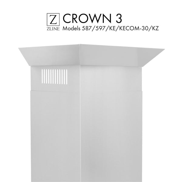 ZLINE Crown Molding Profile 3 for Wall Mount Range Hood (CM3-587/597/KE/KECOM-30/KZ)