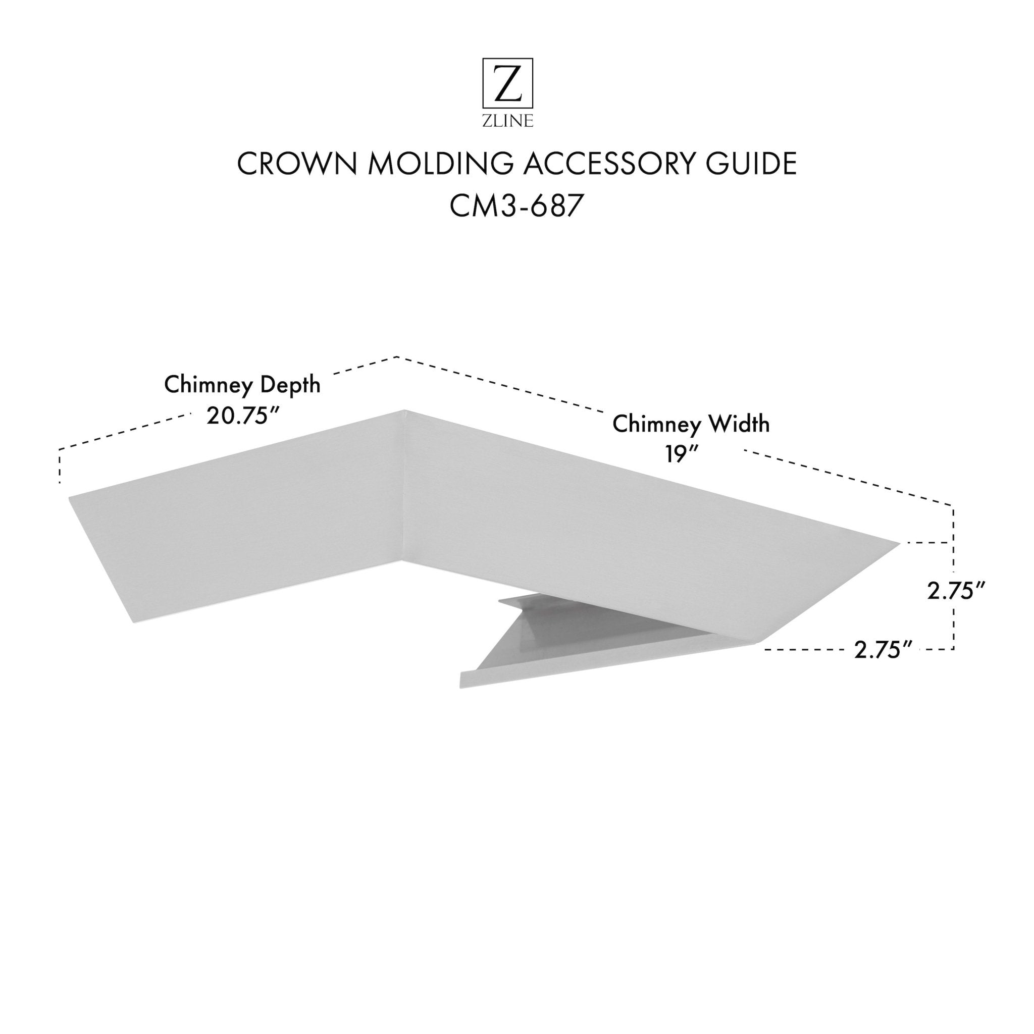 ZLINE Crown Molding Profile 3 for Wall Mount Range Hood (CM3-687)