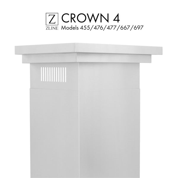 ZLINE Crown Molding Profile 4 for Wall Mount Range Hood (CM4-455/476/477/667/697)