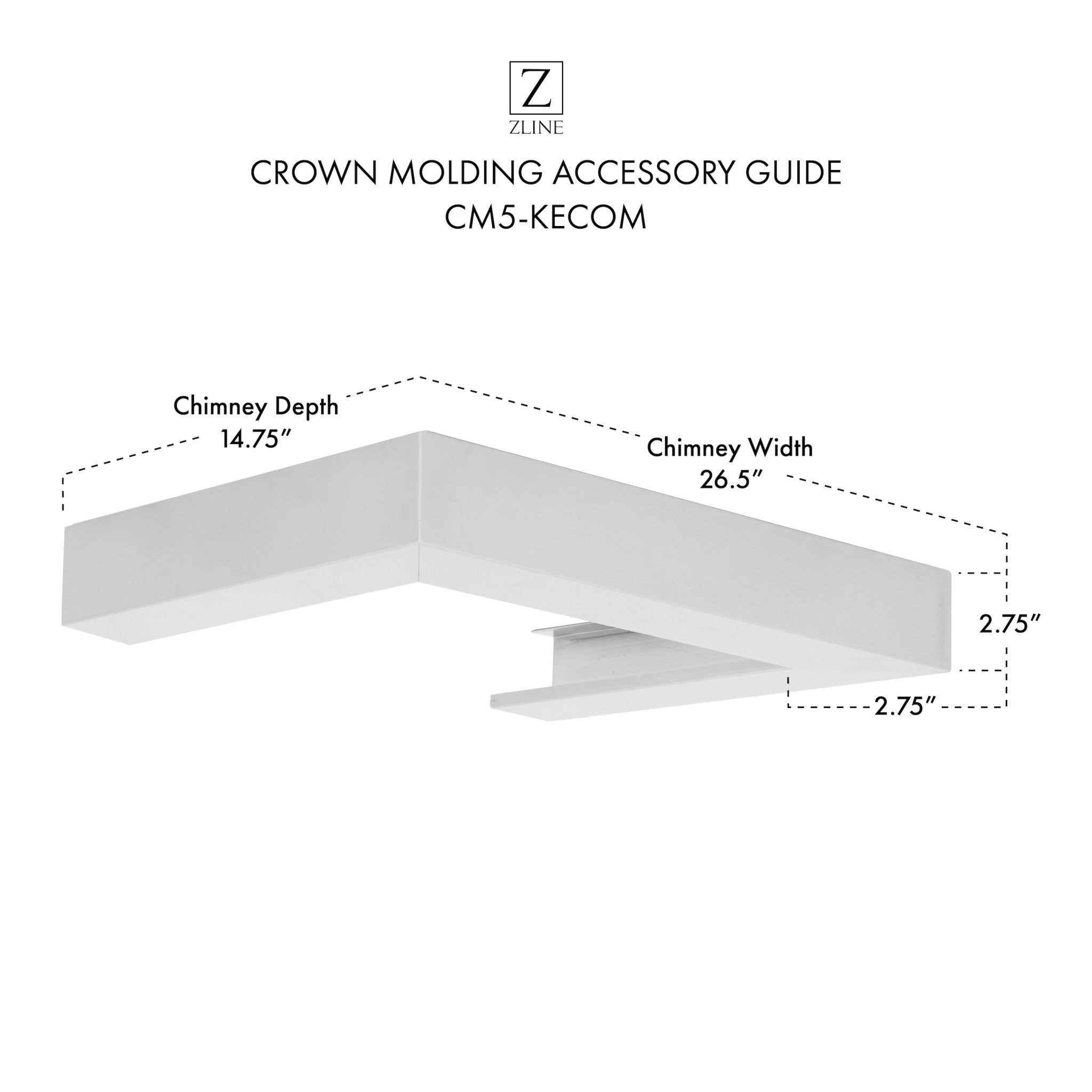 ZLINE Crown Molding Profile 5 for Wall Mount Range Hood (CM5-KECOM)