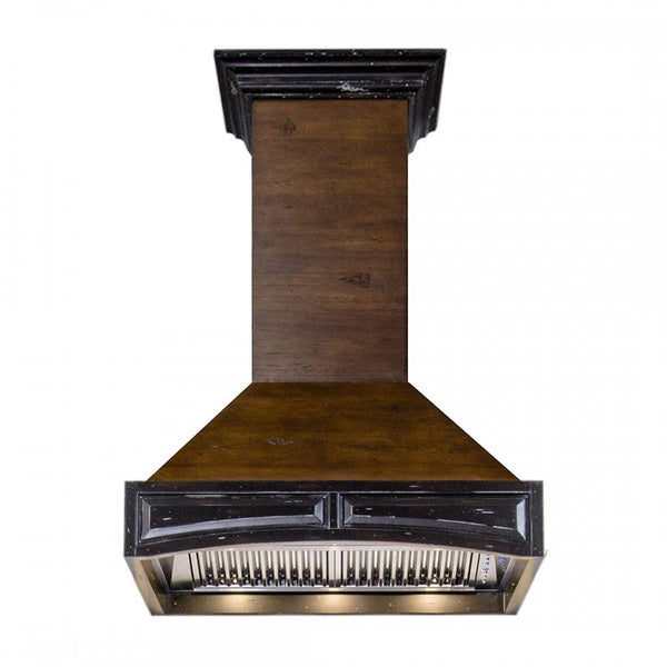 ZLINE 42 in. Wooden Wall Mount Range Hood in Antigua and Walnut - Includes Remote Motor