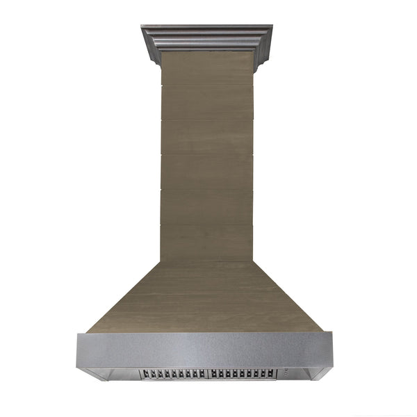 ZLINE 36 in. Shiplap Wooden Wall Range Hood with Stainless Steel Accent - Includes Motor (365YY-36)