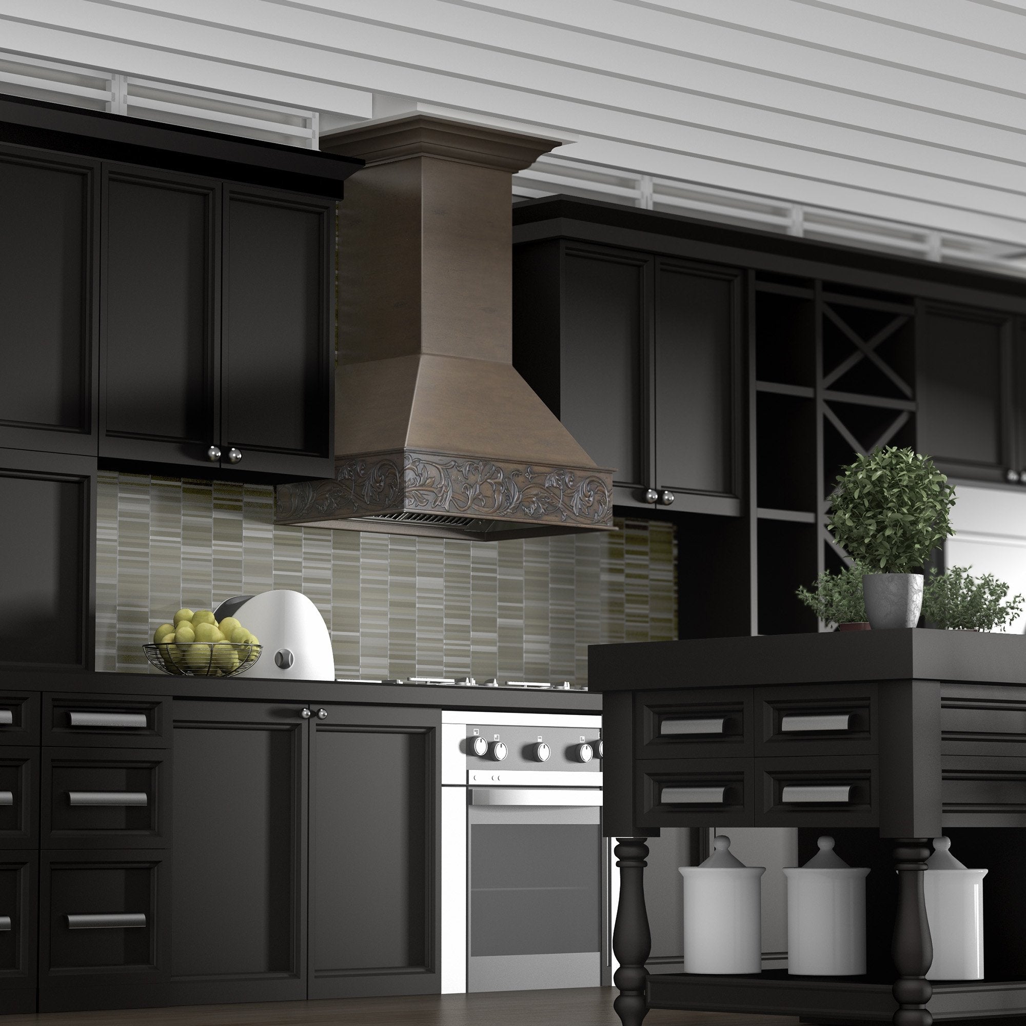 ZLINE 30 in. Convertible Vent Wooden Wall Mount Range Hood in Normandy - Includes Motor (373NN-30)