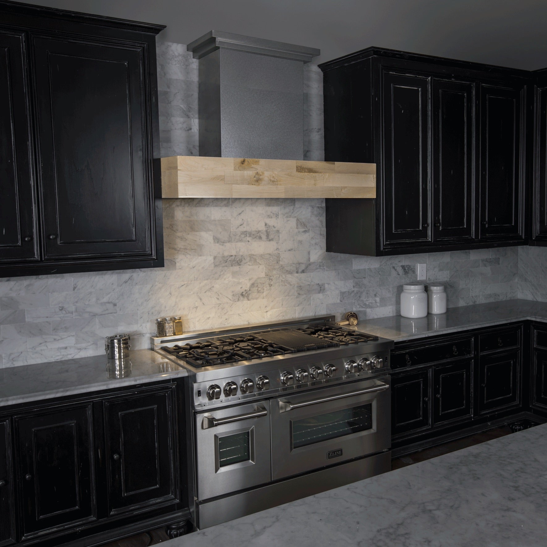 ZLINE 42" Designer Series Wooden Wall Mount Range Hood in Butcher Block (681M-42)