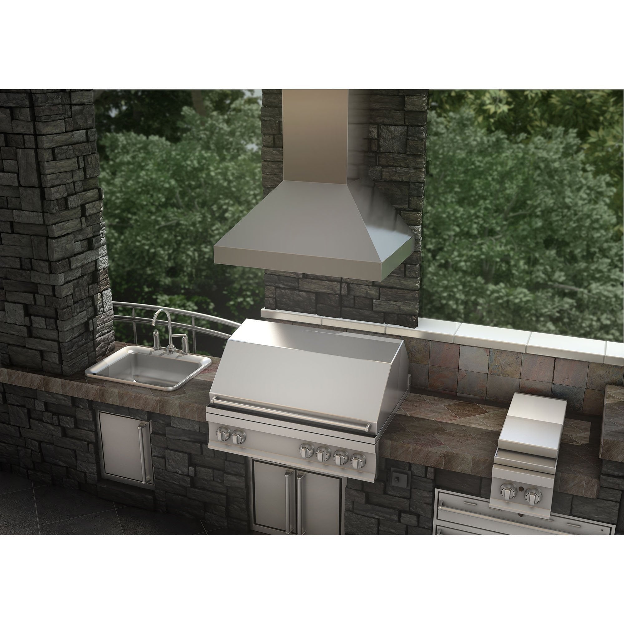 ZLINE 30 in. Convertible Vent Outdoor Wall Mount Range Hood in Stainless Steel (597-304-30)