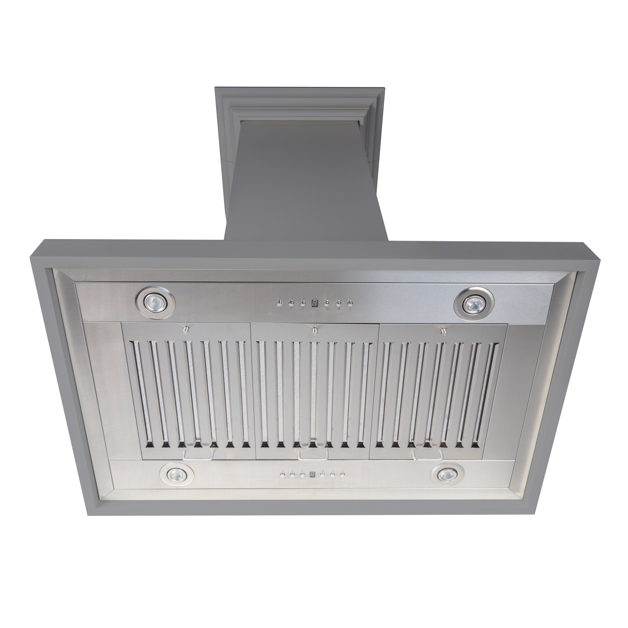 ZLINE 30 in. Convertible Vent Wooden Island Mount Range Hood in Gray (KBiUU-30)