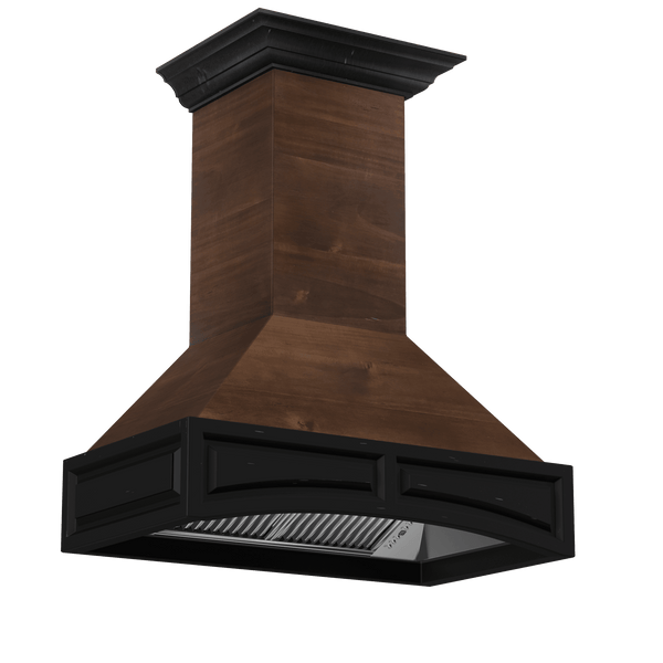 ZLINE 42 in. Wooden Wall Mount Range Hood in Antigua and Walnut - Includes Remote Motor (321AR-RD-42)