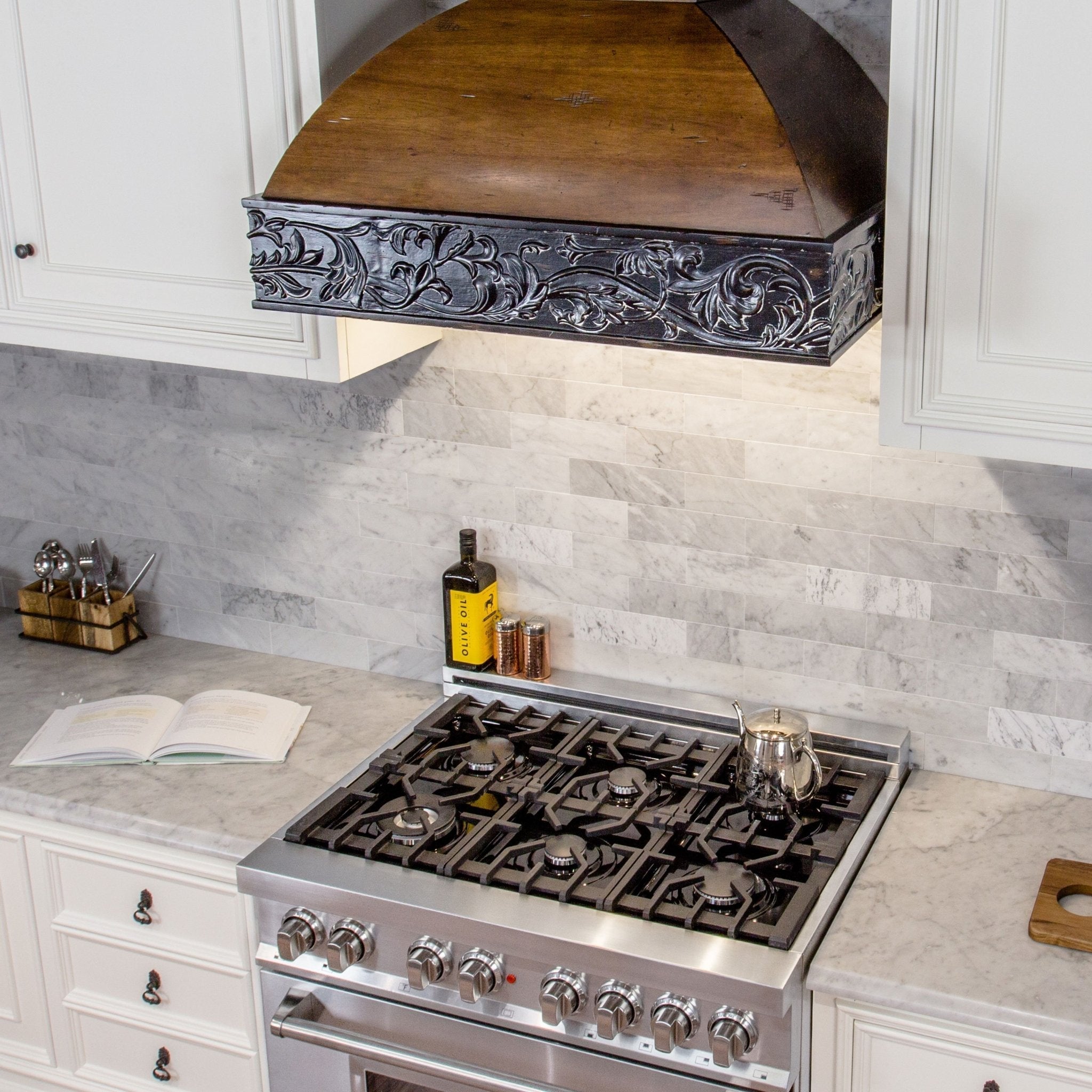 ZLINE 36 in. Ducted Wooden Wall Mount Range Hood with Dual Remote Blower in Antigua and Walnut (393AR-RD-36)