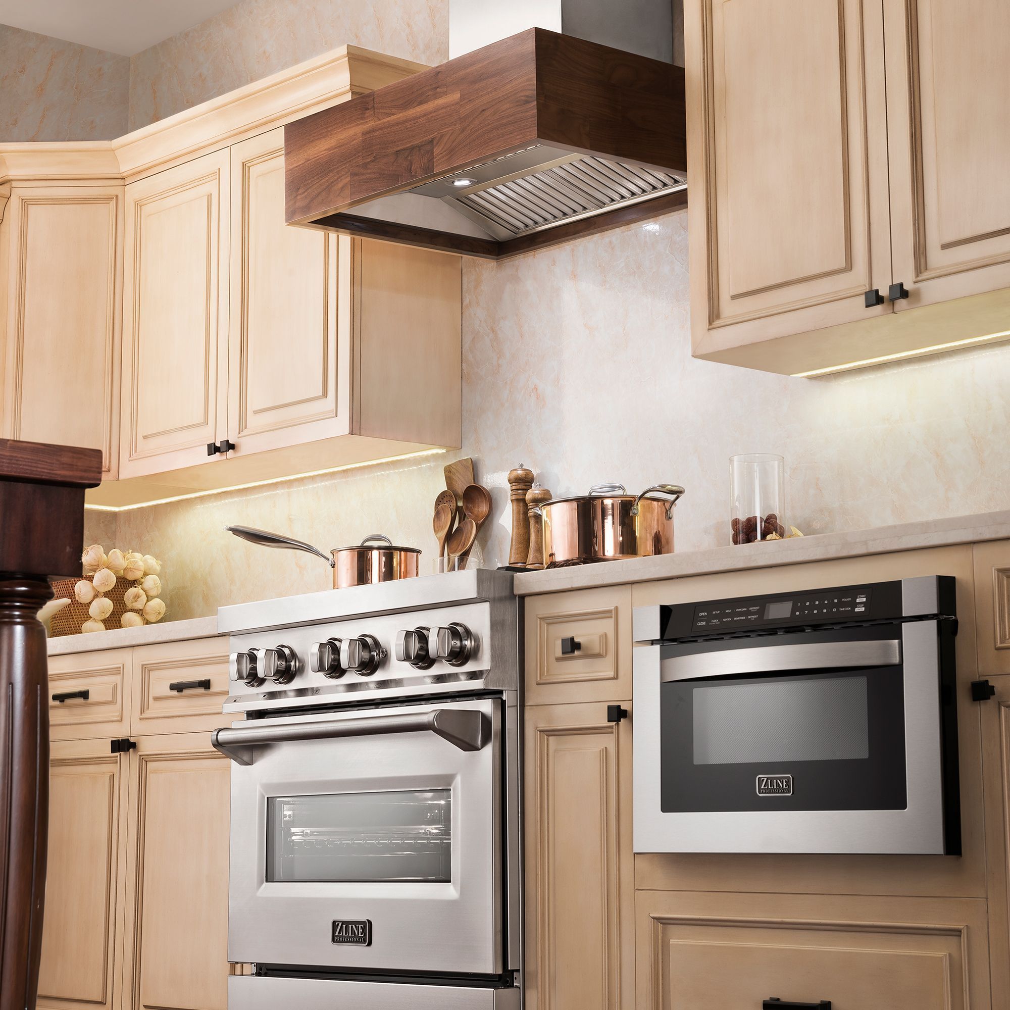 ZLINE 30 in. Convertible Designer Series Wooden Wall Mount Range Hood in Butcher Block (681W-30)