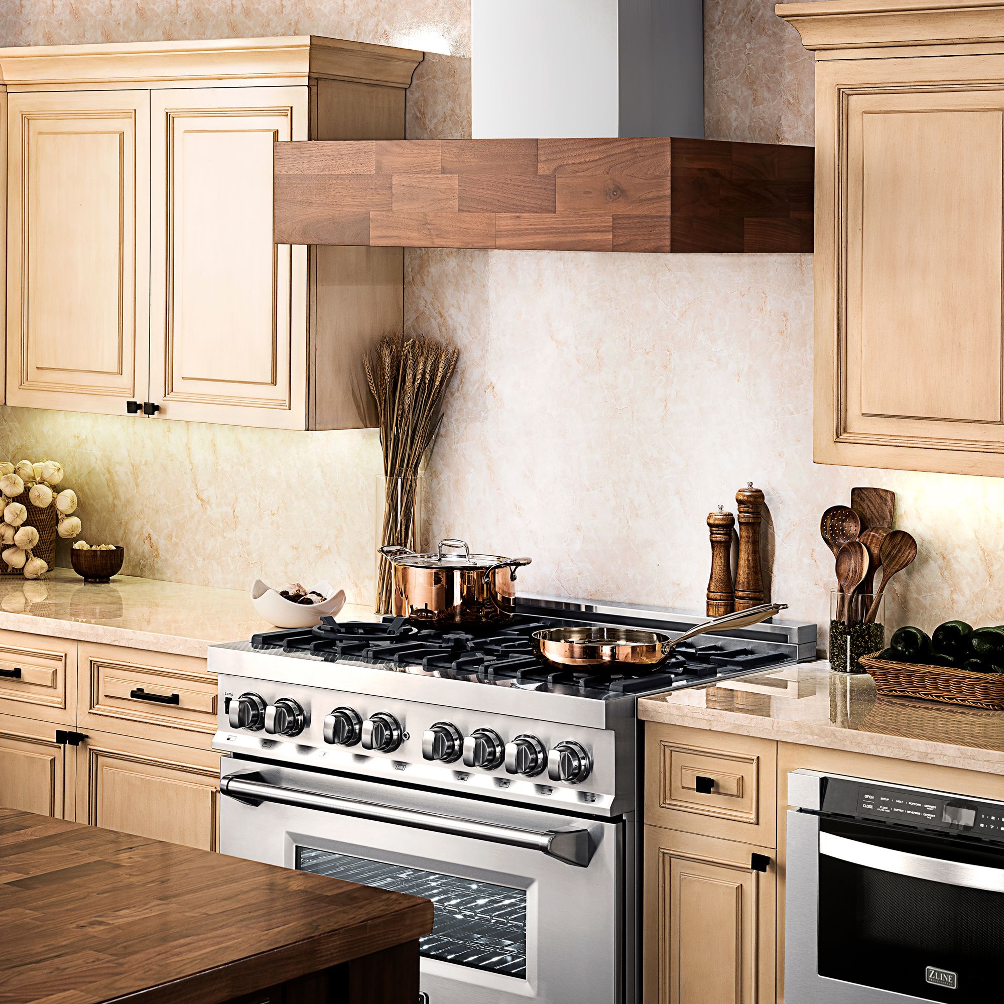 ZLINE 30 in. Convertible Designer Series Wooden Wall Mount Range Hood in Butcher Block (681W-30)