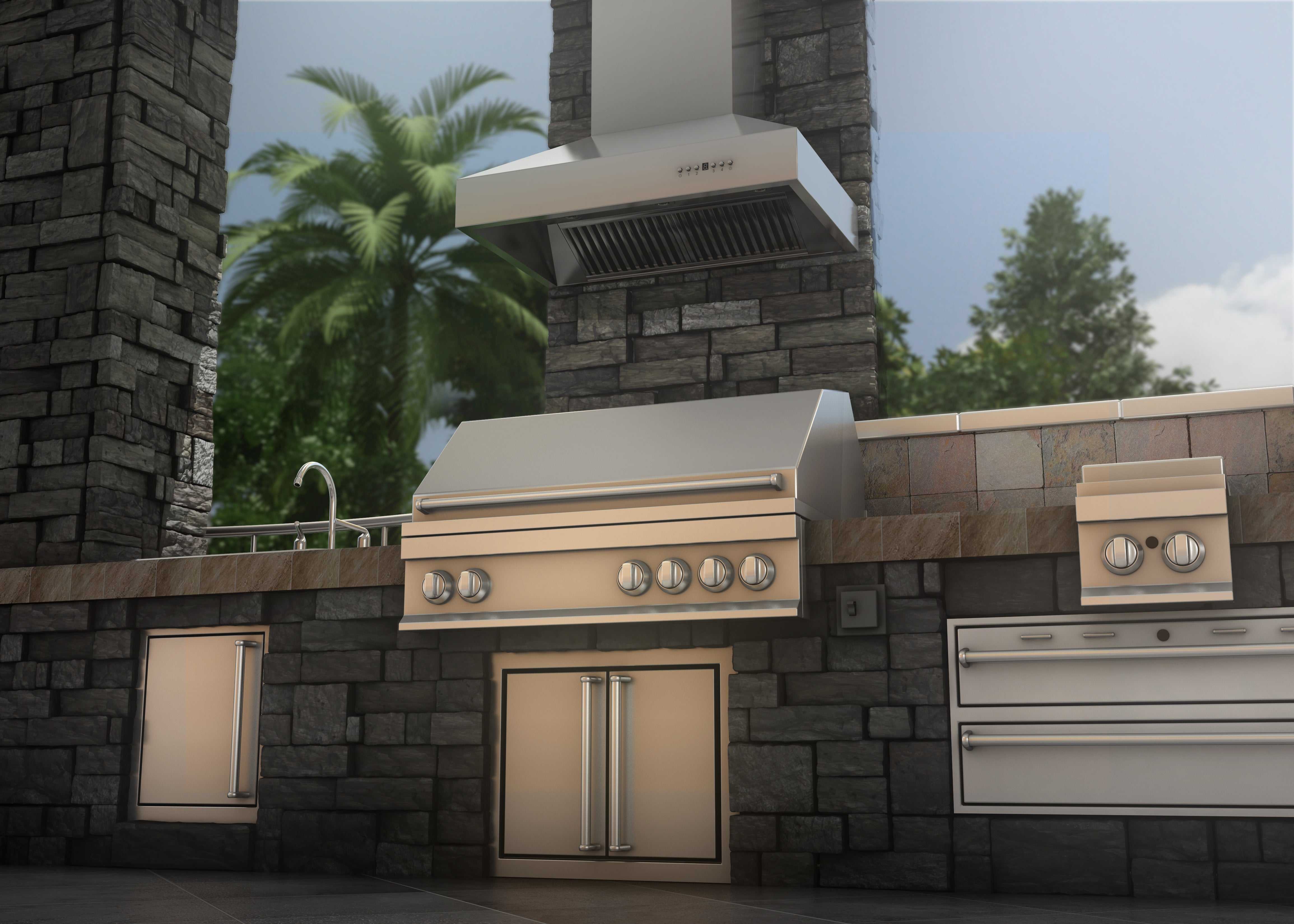 ZLINE 30" Convertible Vent Wall Mount Range Hood in Outdoor Approved Stainless Steel (697-304)