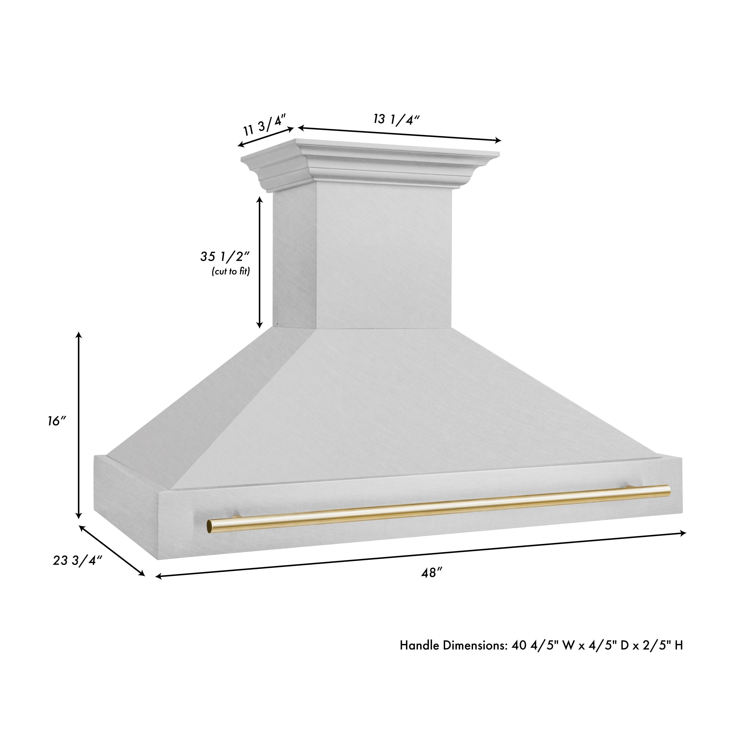 48 in. ZLINE Autograph Edition DuraSnow Stainless Steel Range Hood with DuraSnow Stainless Steel Shell (8654SNZ-48)