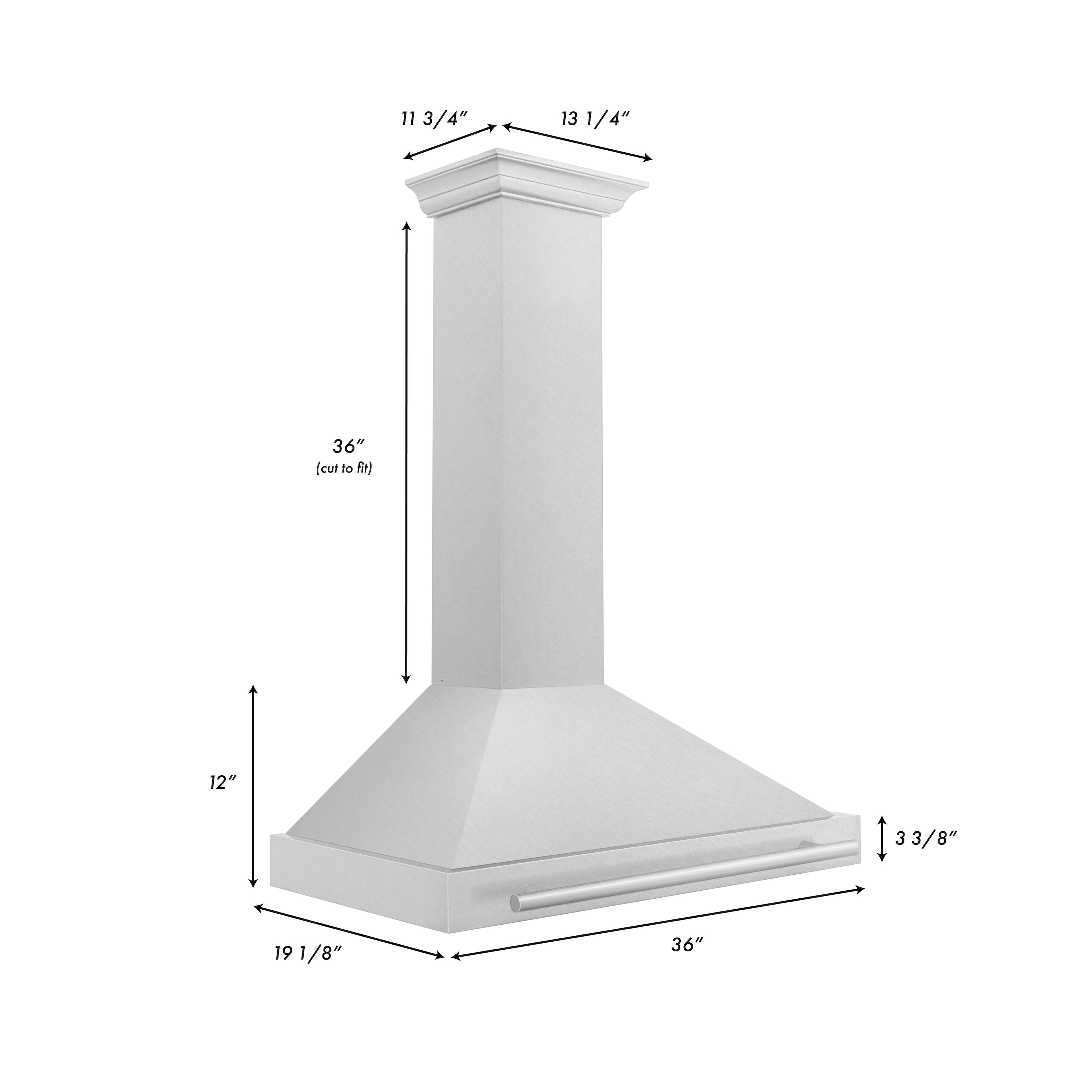 ZLINE 36 in. DuraSnow Stainless Steel Range Hood with Colored Shell Options and Stainless Steel Handle (KB4SNX-36)