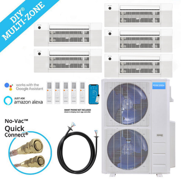 MRCOOL DIY 48,000 BTU Mini Split 5 Zone Ductless Air Conditioner & Heat Pump - 5 Rooms 2000 SQ. FT - 4th Gen - CEILING CASSETTE - 9k+9k+9k+9k+12k