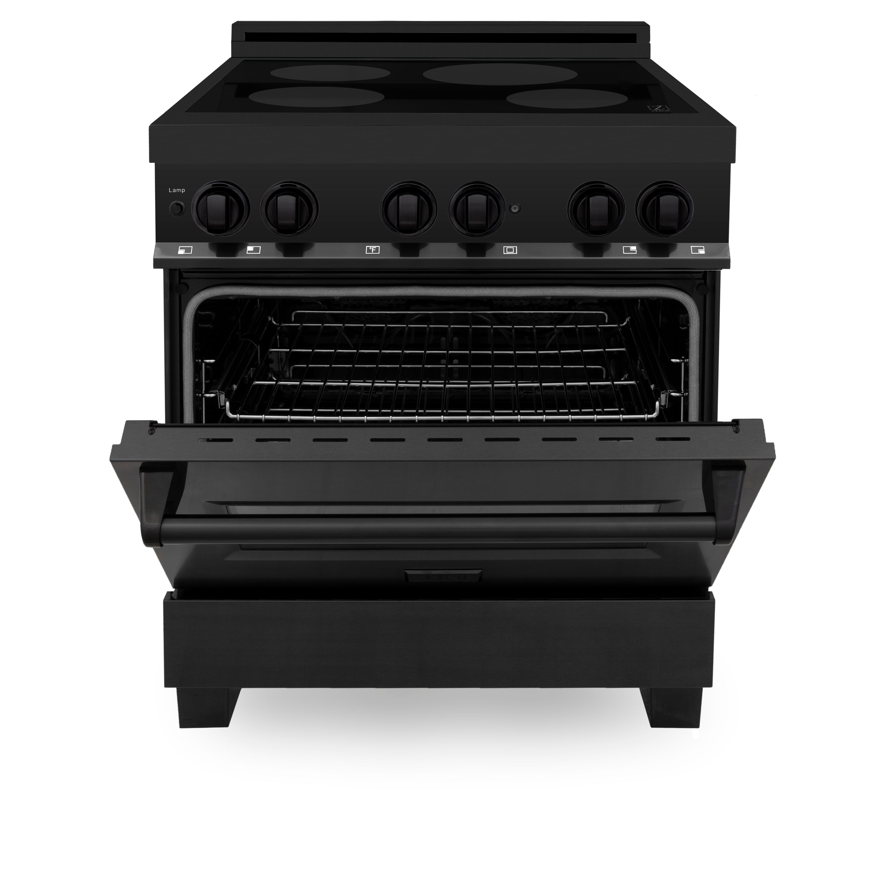ZLINE Induction Range with a 4 Element Stove and Electric Oven in Black Stainless Steel (RAIND-BS)