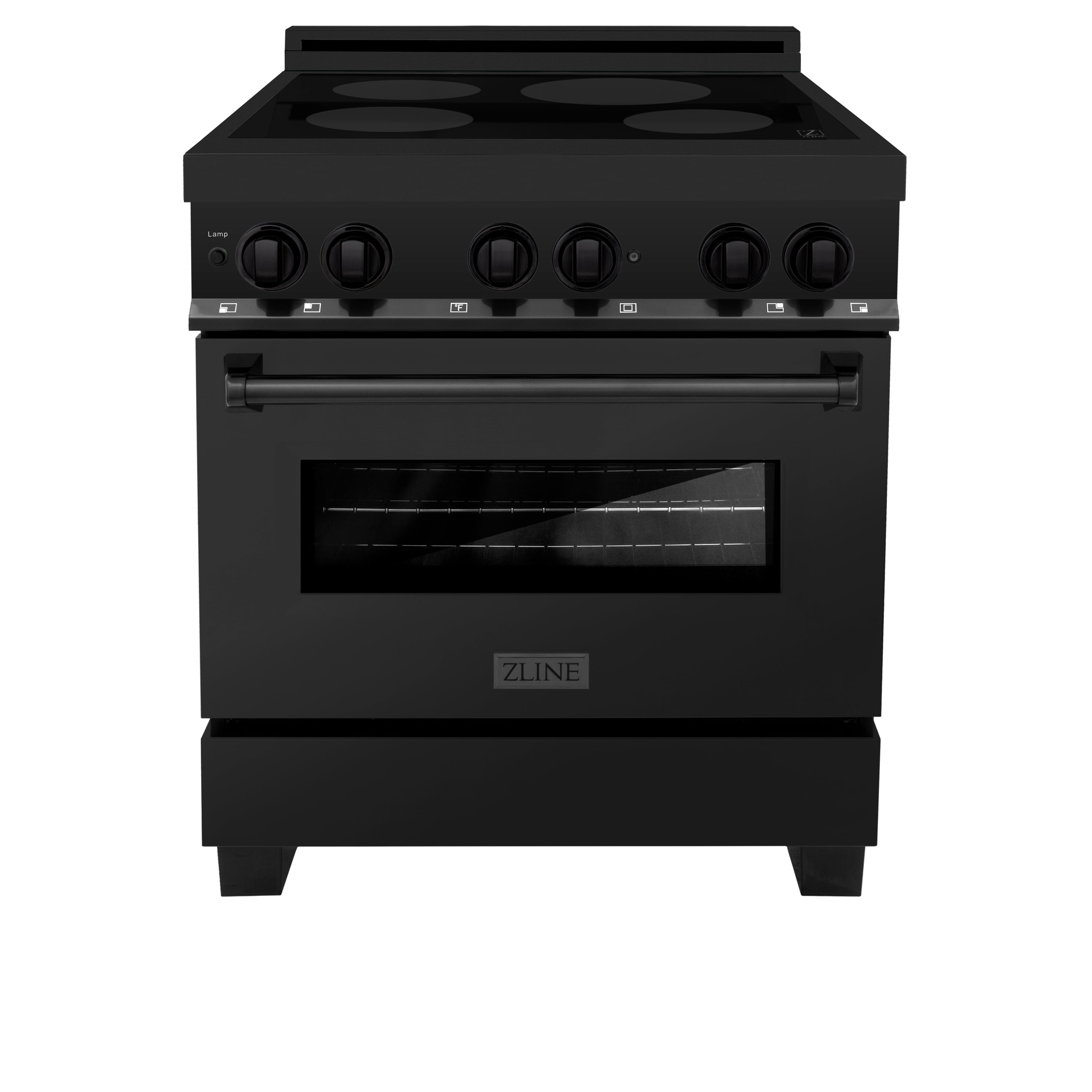 ZLINE Induction Range with a 4 Element Stove and Electric Oven in Black Stainless Steel (RAIND-BS)