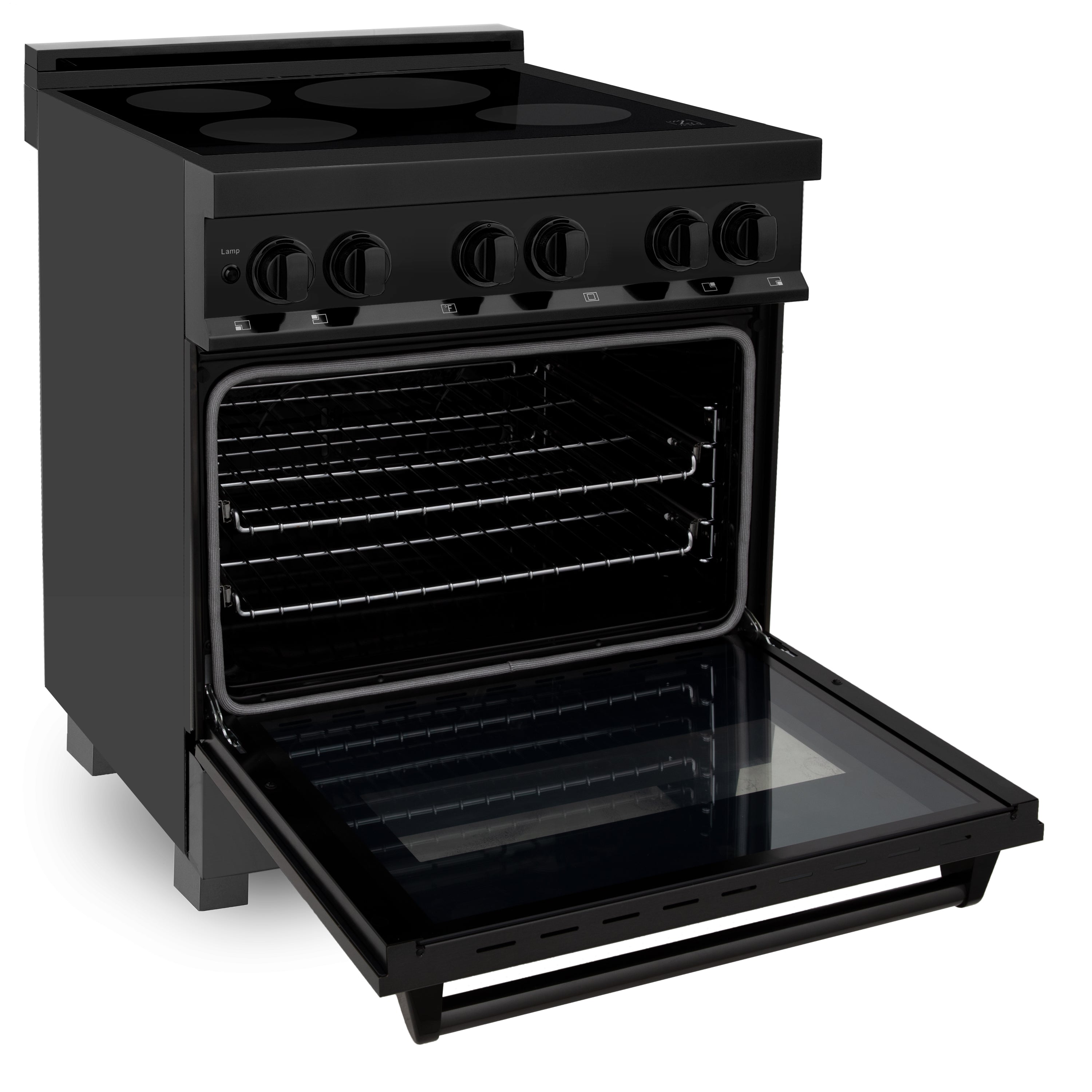 ZLINE Induction Range with a 4 Element Stove and Electric Oven in Black Stainless Steel (RAIND-BS)