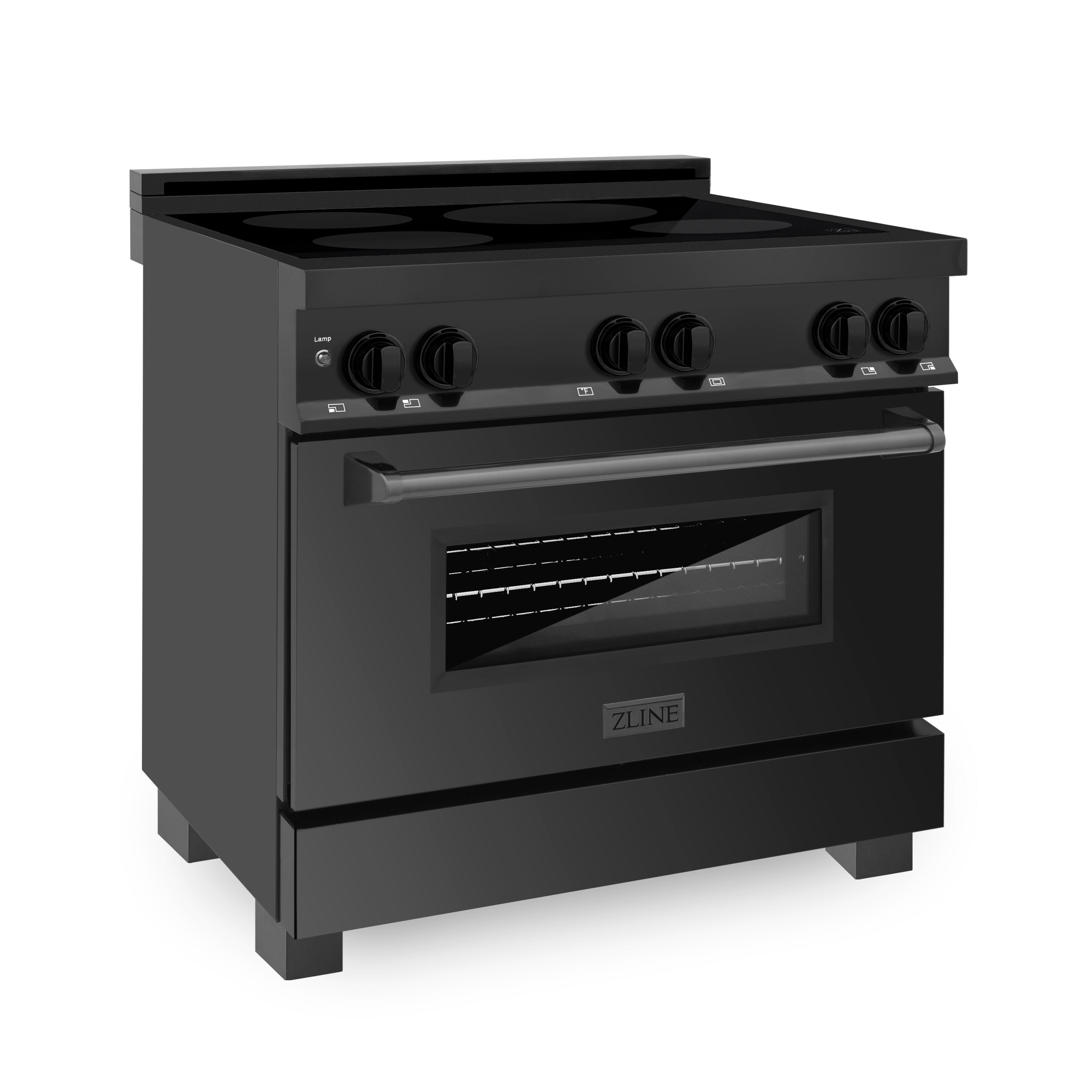 ZLINE Induction Range with a 4 Element Stove and Electric Oven in Black Stainless Steel (RAIND-BS)