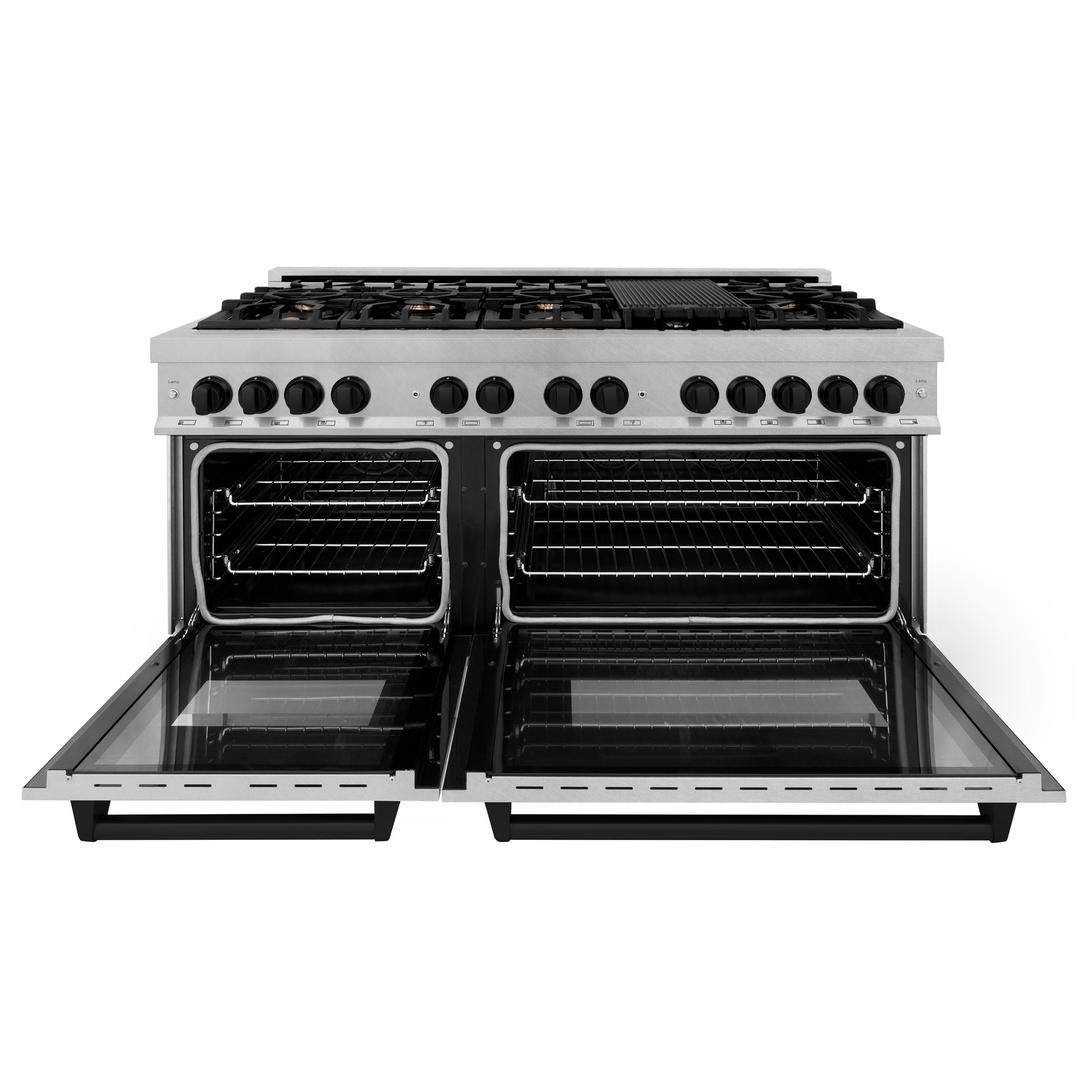 ZLINE Autograph Edition 60 in. 7.4 cu. ft. Dual Fuel Range with Gas Stove and Electric Oven in DuraSnow Stainless Steel with Accents (RASZ-SN-60)