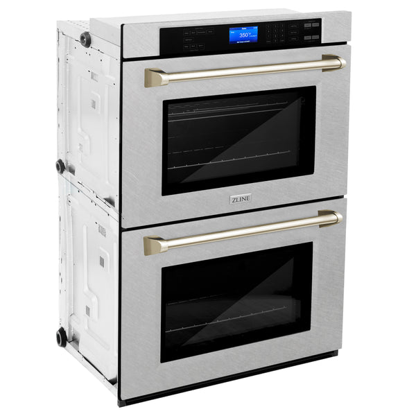 ZLINE 30" Autograph Edition Double Wall Oven with Self Clean and True Convection in DuraSnow Stainless Steel (AWDSZ-30)
