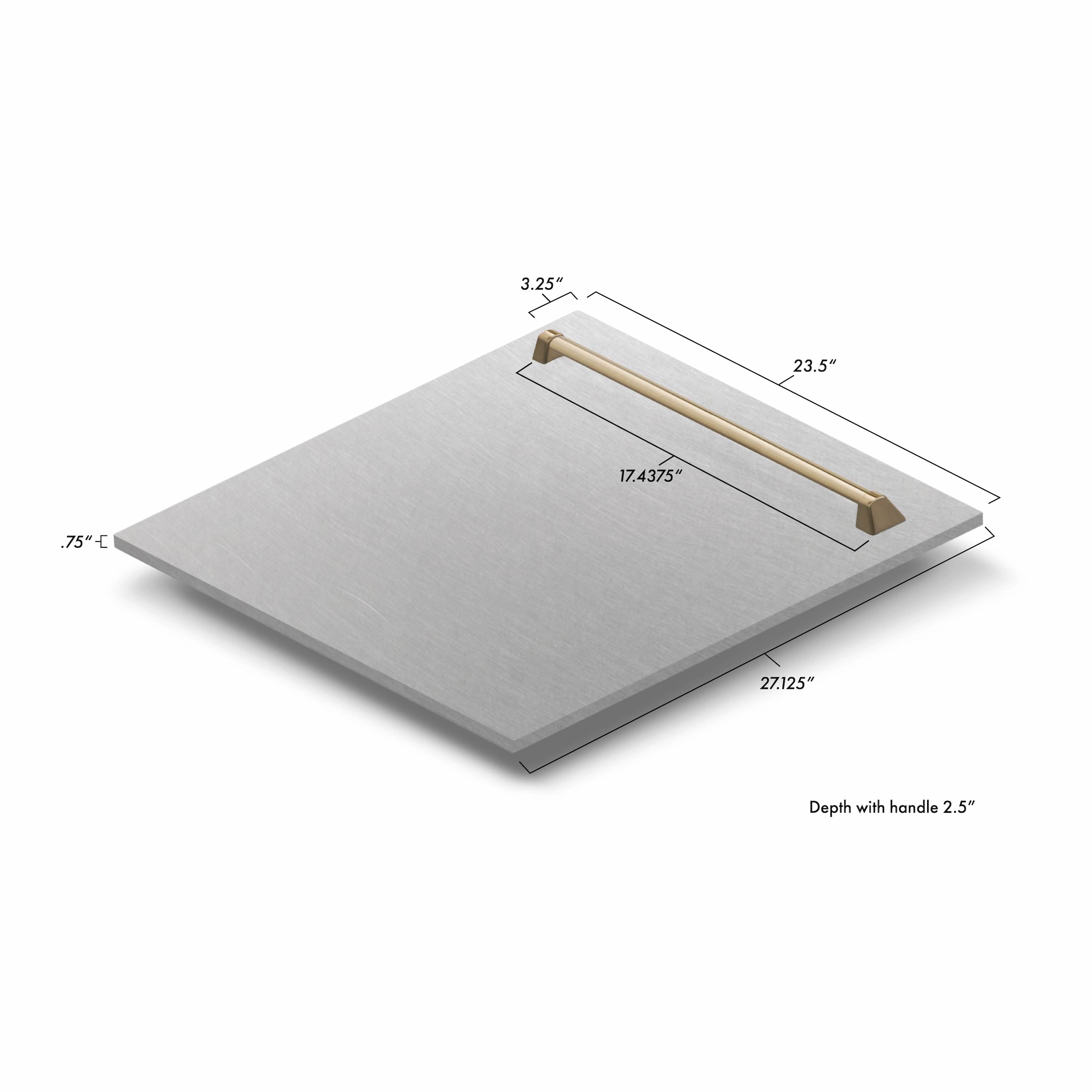 ZLINE 24 in. Autograph Edition Tallac Dishwasher Panel with Champagne Bronze Handle and Color Options (DPVZ-24-CB)