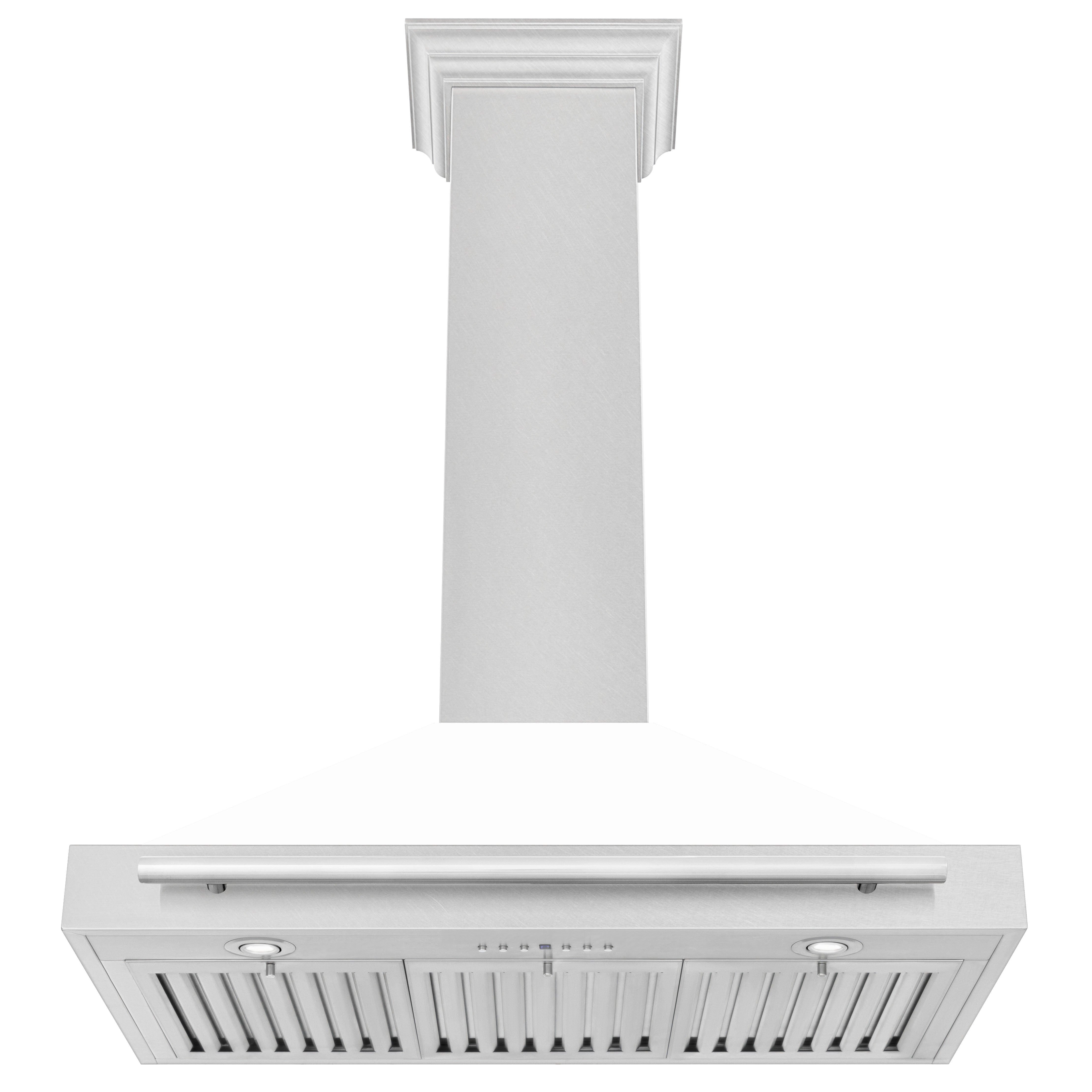 ZLINE 36 in. DuraSnow Stainless Steel Range Hood with Colored Shell Options and Stainless Steel Handle (KB4SNX-36)