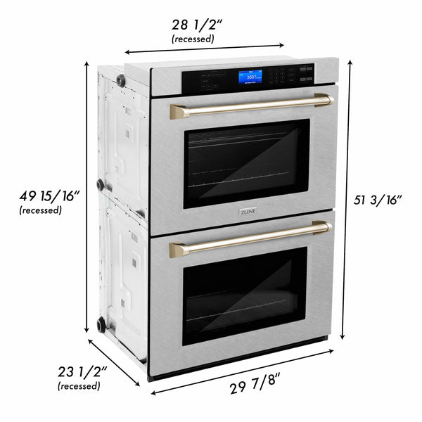 ZLINE 30" Autograph Edition Double Wall Oven with Self Clean and True Convection in DuraSnow Stainless Steel (AWDSZ-30)
