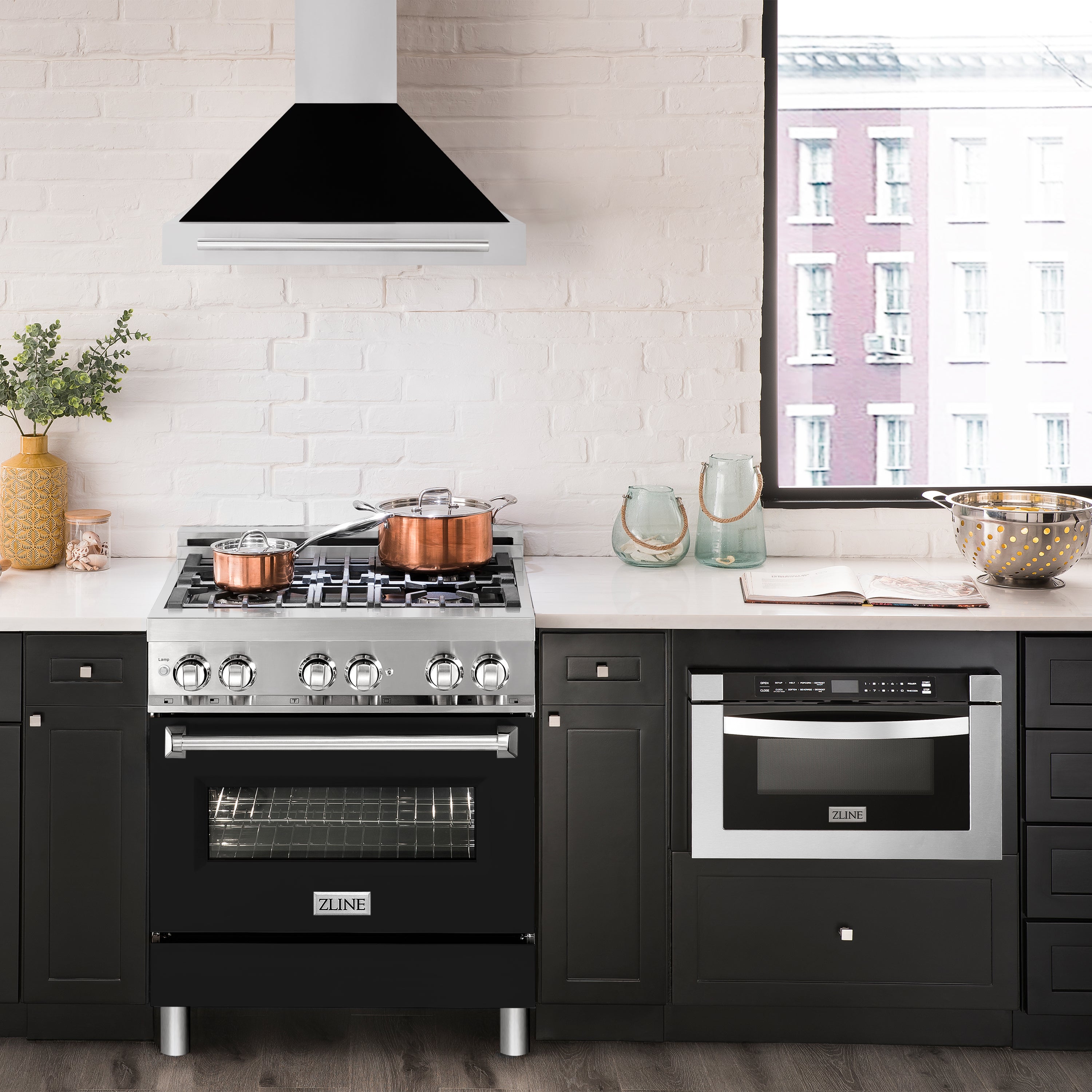 ZLINE 30 in. Stainless Steel Range Hood with Stainless Steel Handle and Colored Shell Options (KB4STX-30)