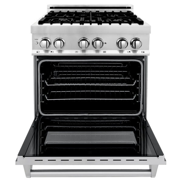 ZLINE 30" 4.0 cu. ft. Dual Fuel Range with Gas Stove and Electric Oven in Stainless Steel with Color Door Options (RA30)