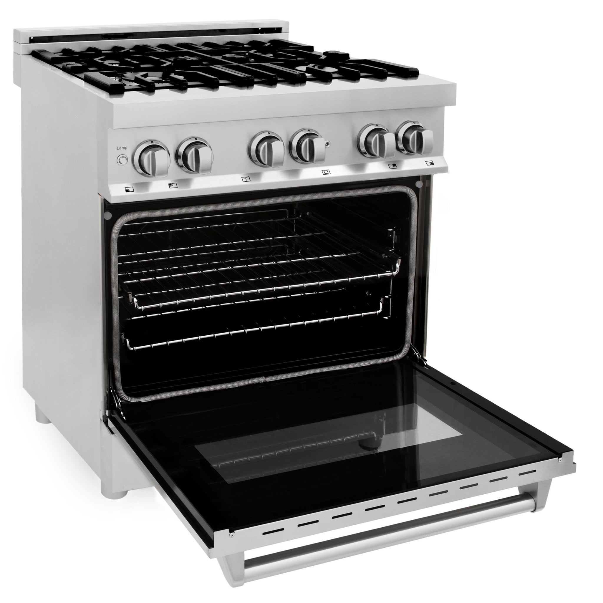 ZLINE 30" 4.0 cu. ft. Dual Fuel Range with Gas Stove and Electric Oven in Stainless Steel with Color Door Options (RA30)