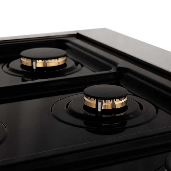 ZLINE 36" Professional Dual Fuel Range in DuraSnow® Stainless Steel with Color Door Options (RAS-SN-36)