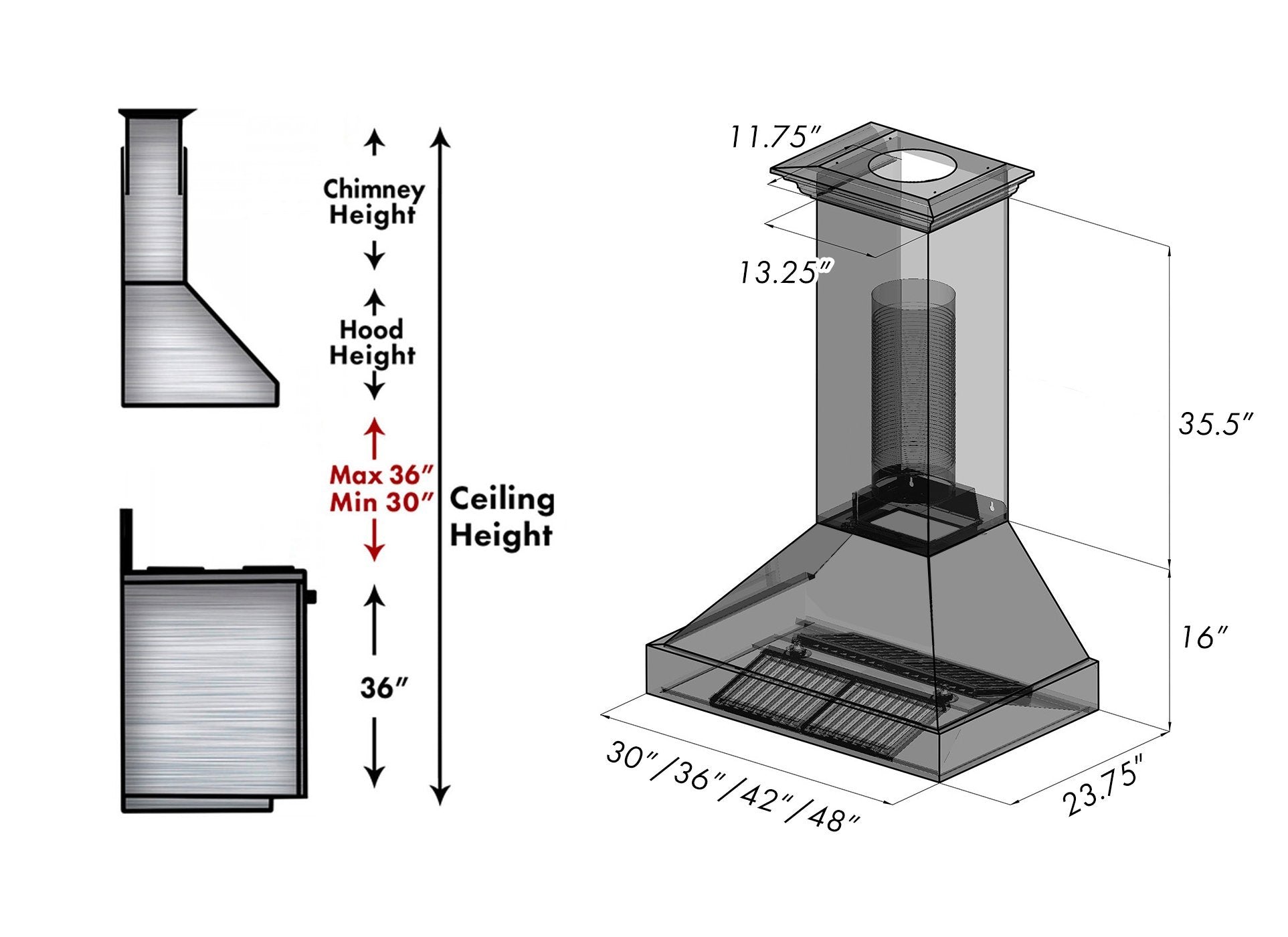 ZLINE DuraSnow® Stainless Steel Range Hood With White Matte Shell (8654WM)